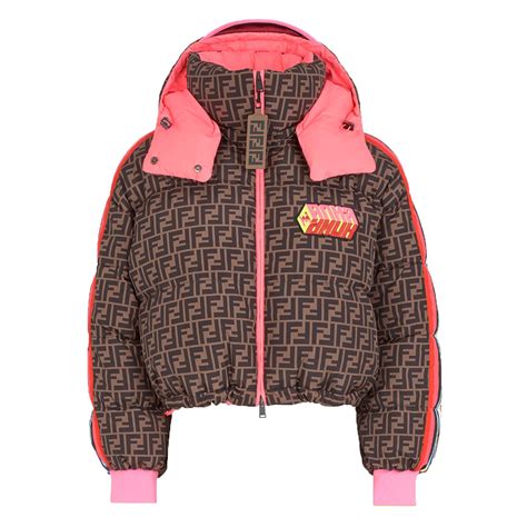 fendi reversible printed quilted shell down bomber jacket